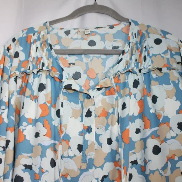 NWOT Joie Floral Fields Boho Blouse Blue White Orange Limited Edition 2XL Fem - Picture 4 of 12